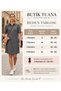 Women's Blue Tencel Fabric Shirt Collar Pocket Buttoned Short Sleeve Dress - 3
