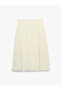 A-Line Pleated Plaid Beige Girls' Skirt 7Wkg70026Aw - 4