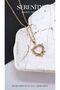 Heart Figure Opal Zircon Stone Steel Necklace - 3
