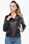Belted Biker Black Women's Leather Jacket - 5