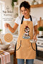 Women's Kitchen Apron with Rabbit Print, Water Repellent, Stain Resistant, Adjustable Straps, 2 Pockets - 4