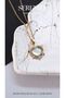 Heart Figure Opal Zircon Stone Steel Necklace - 3