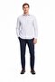 White Sleeve Striped Pattern Cloth Footed Italian Collar Pocketless Flexible Classic Slim Fit Shirt 1004250201 - 3