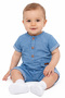 Baby Boy Blue Buttoned Pocket Shorts Overalls