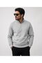 Regular Fit Half Zipper Stand Collar Basic Sweatshirt - 5