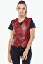 Genuine Lambskin Classic Women's Vest Red
