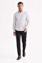 White Half Italian Collar Long Sleeve Pocketless Slim Fit Cls Shirt 1004255174 - 3