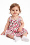 Baby Girl White Red Cherry Patterned Muslin Dress