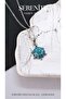 Steel Necklace with Blue Turtle Figure - 3