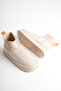 Beige Stretch Detailed Thick Sole Fur Winter Women's Boots - 7