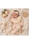 Baby Girl with Flower Embroidery and Borded Bandana