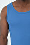 Men's Halter Neck Single Jersey Ribbed Knit Fitted Fit Athlete Stretch Fabric Singlet - 7
