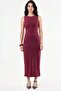 Bodycon Midi Dress with Cowl Neck and Draped Detail - 8