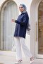 Beli Hook and Loop Detail Pipe Leg Fabric Trousers -White - 5