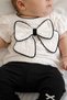 Baby Girl Gofre Fabric Top and Bottom Set with Large Bow Detail - 3