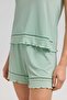 Egyptian Women's Knitted Strap Short Set Light Green - 3