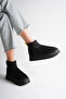 Black Stretch Detailed Thick Sole Fur Winter Women's Boots - 3