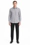 Anthracite Hard Collar Striped Pattern Long Sleeve Comfort Fit Cotton Shirt 1004255178 - 2