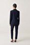 Navy Blue Double-Breasted Jacket with Button and Pocket Detail - 4