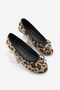 Women's Daily Ballet Flats Round Nose Ballerina Ballet Flats Adusa Leopard