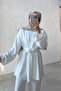 Premium Cardigan Rayon Suit - White - 3