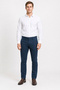 Navy Blue Side Pocket Straight Leg Dobby Slim Fit Cotton Pack Chino Trousers 1003260165 - 2