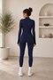 Navy Blue Fleece Fitted Jumpsuit - 6