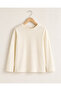 Cream Unisex Kids' Basic Long Sleeve T-Shirt - New Season Style - 4