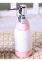 Ceramic Pink - White Flower Patterned Liquid Soap Dispenser 0.50 Liter - 2
