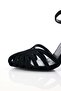 Black Cage Heeled Sandals 25125 - 3
