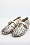 Gold Perforated Ballerinas 26023 - 6