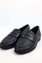 Black Leather Knitted Loafer 43702 - 3