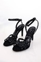 Black Stone Heeled Sandals 26036 - 5
