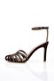 Brown Stone Heeled Sandals 25056