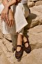 Brown Perforated Ballerinas 26023 - 6