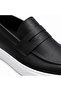 Ba0580 Black Men's Shoes - White High-Sole Laceless Belted Comfortable Casual Loafer Sneakers - 4
