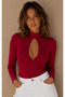 Women's Red Front Drop Blouse Be251