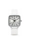 Sleek Men’s Analog Watch – Square Dial, Japanese Elite Y121 Quartz Movement, Silicone Strap & Stainless Steel Case Back – Silver Case