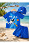 Boys' Space Printed 3-Piece Swimsuit Set – T-Shirt, Shorts and Cap - 2