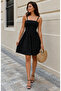 Women's Rope Strap Gipeli Patterned Short Single Jersey Dress - 5