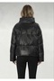 Women's Black Fiber Windproof Puffer Winter Jacket - 5