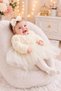 Girls' Dress Cream Color Rose Patterned with Bow Stylish Special Occasion Evening Dress 0-5 Years - 4
