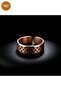 Copper Beige Black Diamond Pattern Adjustable Ring |   100% Handmade Copper
