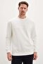 Embossed Printed Green Crew Neck Sweatshirt - 5