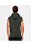 Men's Khaki Zippered Hooded Kangaroo Pocket Sleeveless Interlock Vest-Y1142 - 3