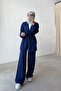 Premium Cardigan Rayon Suit - Navy Blue - 3