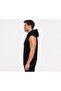Men's Black Zippered Hooded Kangaroo Pocket Sleeveless Interlock Vest-Y1142 - 2