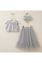 Baby Girl Sequin Embroidered Party Prom Wedding Special Occasion Two-Piece Set Tutu Tulle Dress with Bag - 3