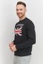 Men Sport Fit Crew Neck Brand Logo Sweatshirt, Black - 4