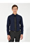 Navy Blue Slim Fit Long Sleeve Classic Shirt 50258981-Vr033 - 3